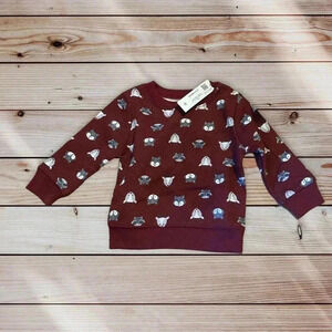 Garanimals Baby Boys Maroon Woods Fox Dear Sweatshirt Size 12 Month NEW